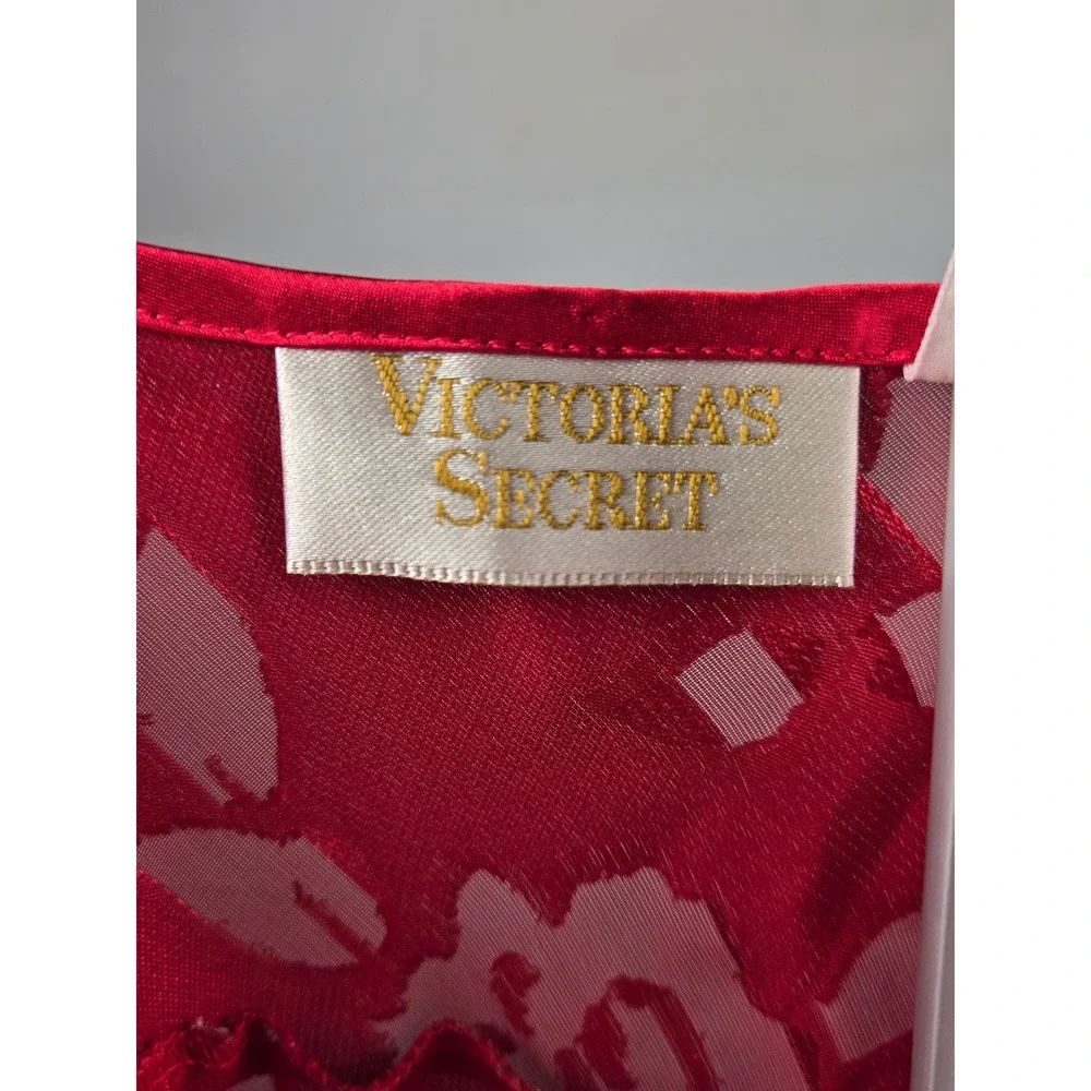 Victoria's Secret‎ Gold Label Red Lace Romantic Maxi Slip Dress, Small